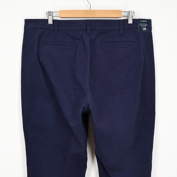NWT J.Crew Factory High-Rise Straight Leg Girlfriend Chino Pant In Navy Size 16 - Picture 4 of 9